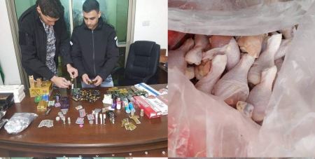  الضابطة الجمركية تضبط كمية دجاج فاسد ومنشطات جنسية ودخان أجنبي ممنوع من التداول في أريحا ونابلس