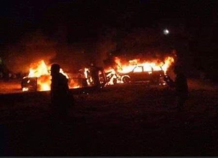  إغتيال 5 قياديين بالحشد الشعبي بغارة أمريكية شمالي بغداد