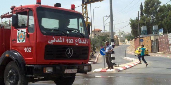 جنين: إخماد حريق في منزل 