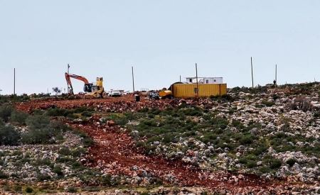 مستوطنون يستولون على طريق زراعية ويقطعون أشجار زيتون في سلفيت
