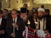 وقفة تضامنية مع ضحايا الاعتداءات الإرهابية في مصر أمام كنيسة المهد