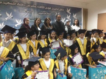 حفل تخريج الفوج الثالث عشر ( فوج السلام ) من طلبة التمهيدي لروضة الحياة– جنين لعام 2018/2017 