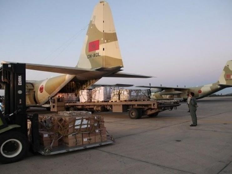17 طائرة مساعدات مغربية في طريقها الى غزة