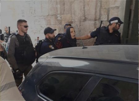 الاحتلال يهاجم المحتجين قرب الأقصى ويعتقل مواطنة وطفلا