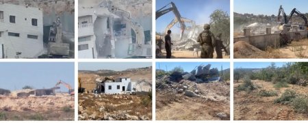 الاحتلال يهدم 8 منازل وبركسين في رام الله والقدس ونابلس