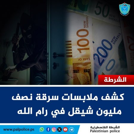 كشف ملابسات سرقة نصف مليون شيقل 