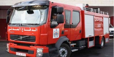 دفاع مدني رام الله يخمد حريقا بمركبة شحن محملة باسطوانات غاز