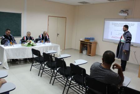 مناقشة رسالة ماجستير في برنامج التخطيط الاستراتيجي وتجنيد الأموال بالجامعة العربية الامريكية 