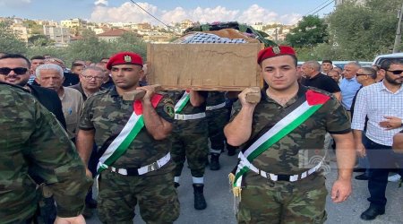 تشييع جثمان المناضل اللواء سعيد العطاري في عرابة جنوب جنين