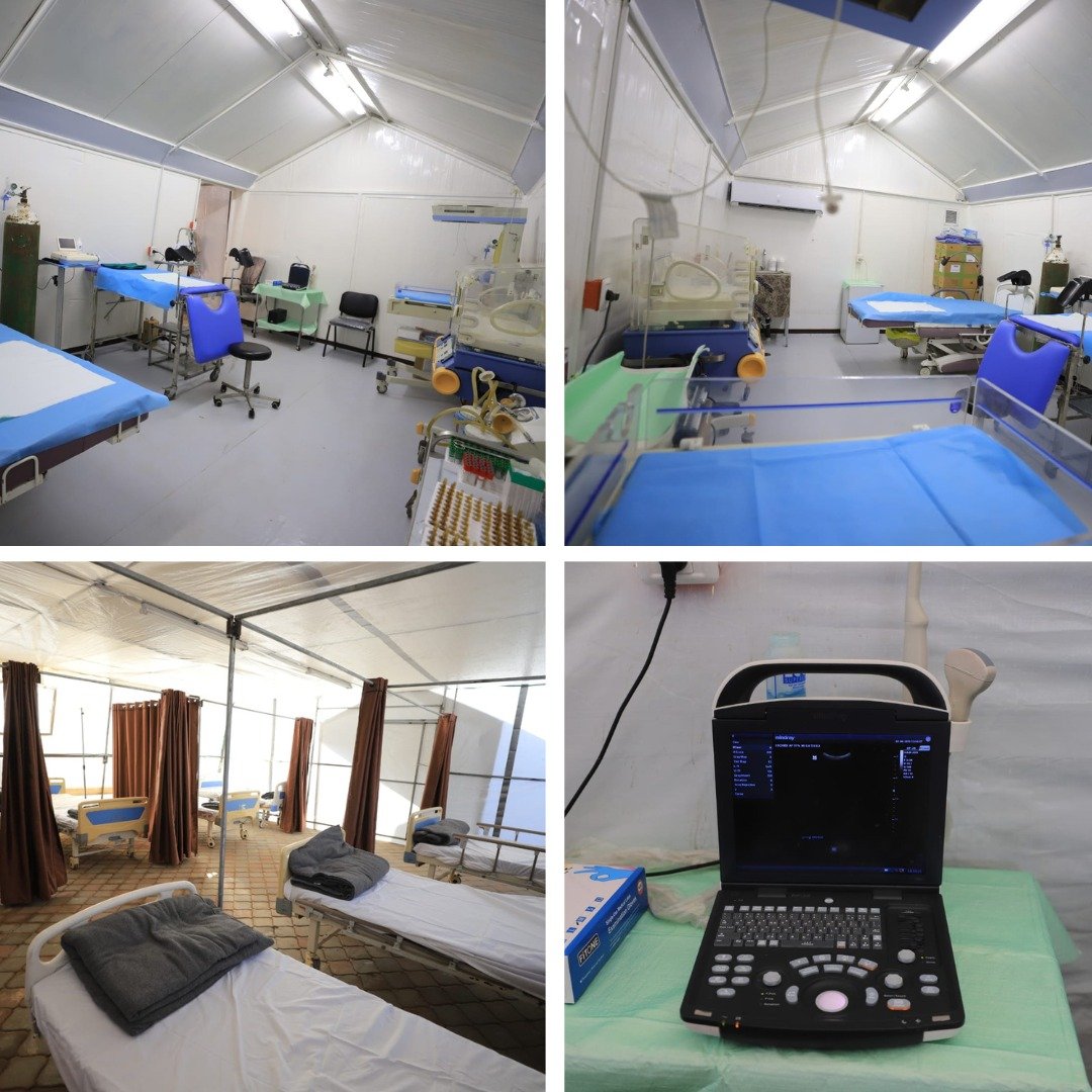 الهلال الأحمر: تشغيل قسم النساء والتوليد في مستشفى المواصي الميداني غرب خان يونس