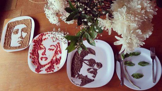 شاهد: فلسطينية ترسم لوحات فنية بالطعام 