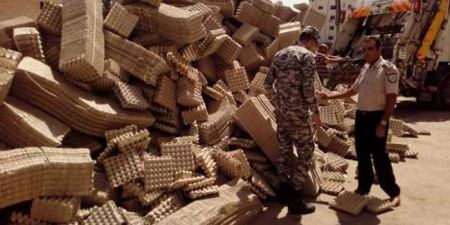 اتلاف 50 الف كرتونة بيض غير صالحة للاستخدام في جنين