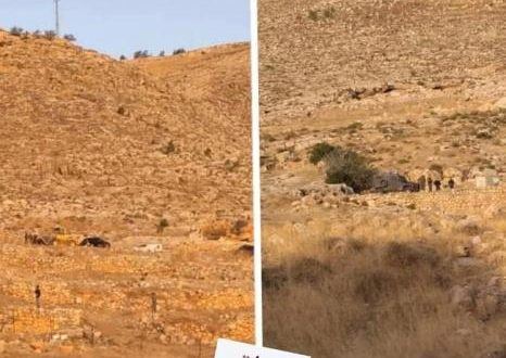  الاحتلال يهدم خيمة وبقايا طابون قرب كفر مالك شرق رام الله