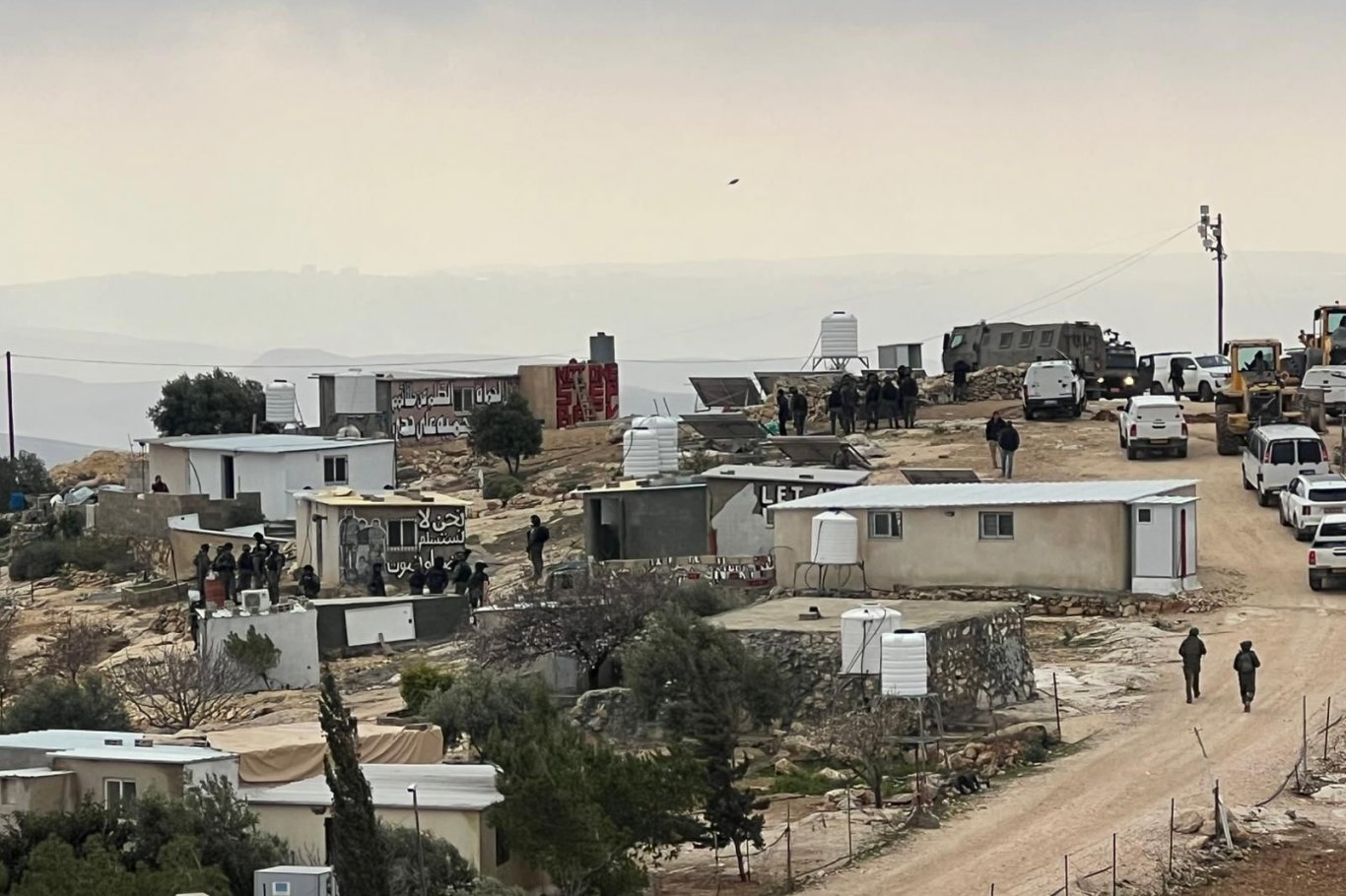 الاحتلال يهدم للمرة الثانية قرية خلة الضبع بمسافر يطا جنوب الخليل