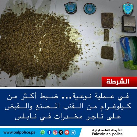 نابلس: القبض على تاجر مخدرات 