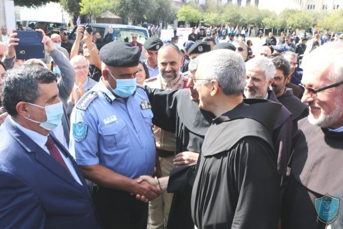 شرطة بيت لحم تؤمن وتشارك بمراسم إستقبال سيادة رئيس عام الرهبنة الفرنسيكانية في العالم