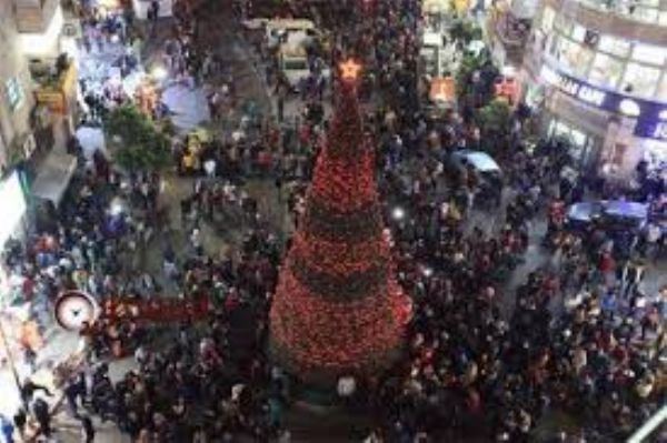 اعلان موعد اضاءة شجرة الميلاد في رام الله 