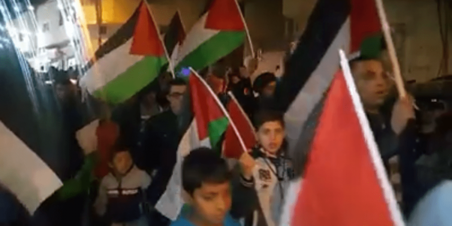 مسيرة في يعبد جنوب غرب جنين تنديدا بقرار ترامب