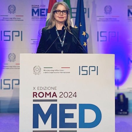 مشاركة الدكتورة خيرية رصاص رئيس اتحاد الجامعات اليورومتوسطيةUNIMED) ) في فعاليات مؤتمر دول حوض المتوسط بنسخته العاشرة