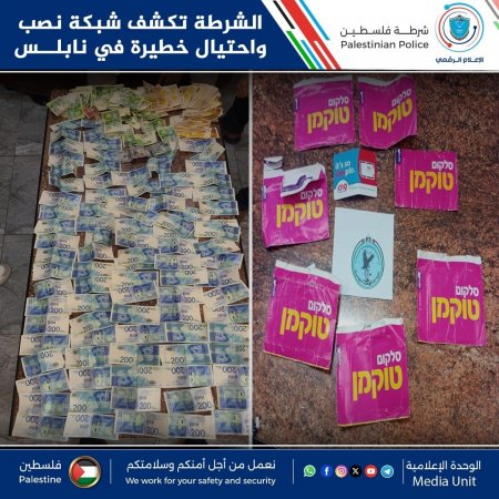 الشرطة تكشف شبكة نصب واحتيال خطيرة في نابلس. 