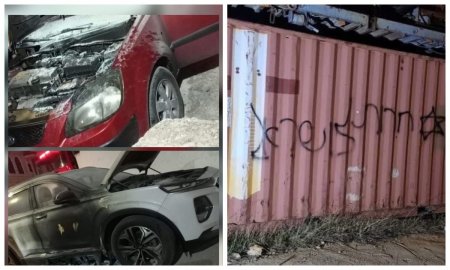 مستعمرون يحرقون مركبتين ويخطون شعارات عنصرية بالطيبة شرق رام الله