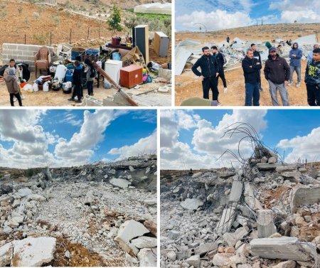 الاحتلال يهدم ثلاثة منازل مأهولة في تجمع قرى غرب يطا جنوب الخليل